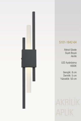 Akrilikli Aplik Siyah