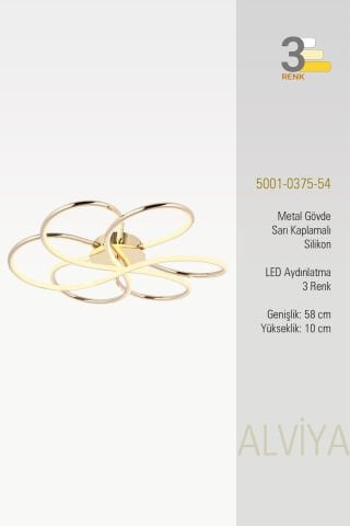 Alviya Tekli Sarkıt Avize Gold