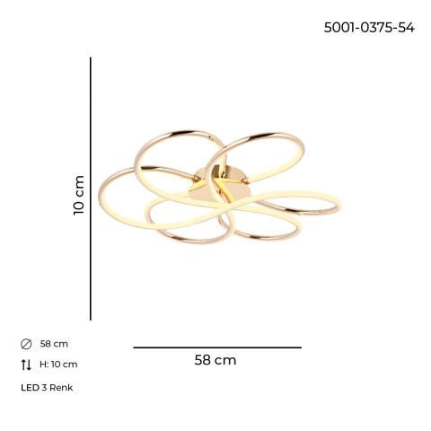 Alviya Tekli Sarkıt Avize Gold