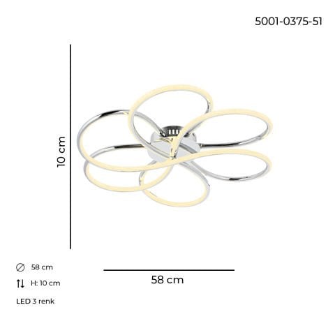Alviya Tekli Sarkıt Avize Krom