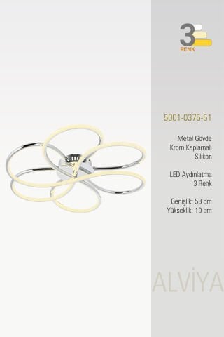 Alviya Tekli Sarkıt Avize Krom