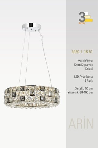 Arin 50lik Avize Krom