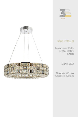 Arin 60lık Avize Krom