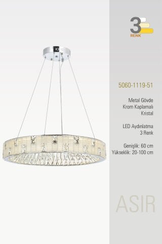 Asır 60lık Avize Krom