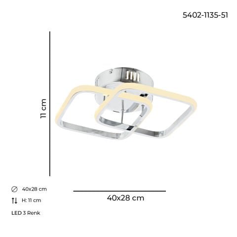 Baklava 2li Plafonyer Krom