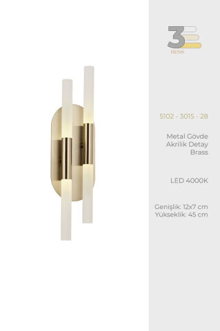 Bat 2li Tekli Aplik Brass