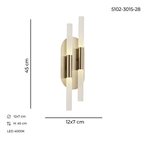 Bat 2li Tekli Aplik Brass
