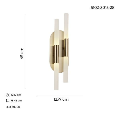 Bat 2li Tekli Aplik Brass