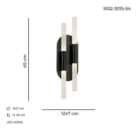 Bat 2li Tekli Aplik Siyah