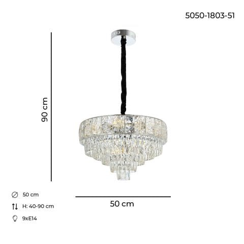 Bilge 50lik Klasik Avize Krom