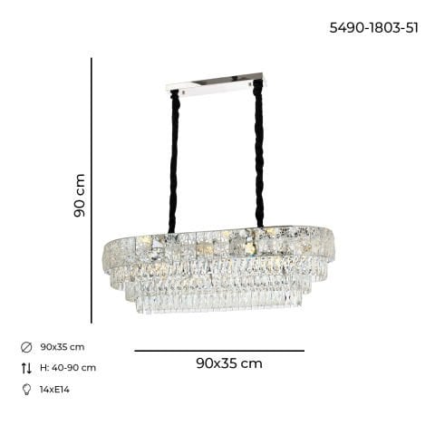 Bilge 90*35 Klasik Avize Krom