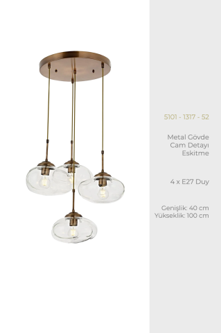 Bulut 4lü Tepsili Avize Eskitme