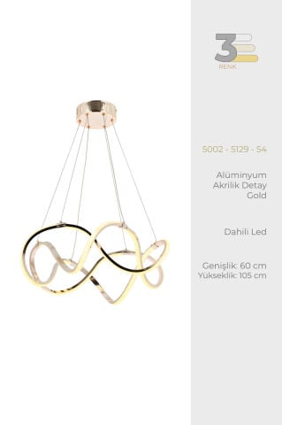 Burgaz 2li Avize Gold