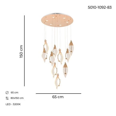 Cherry 10lu Sarkıt Avize Gold