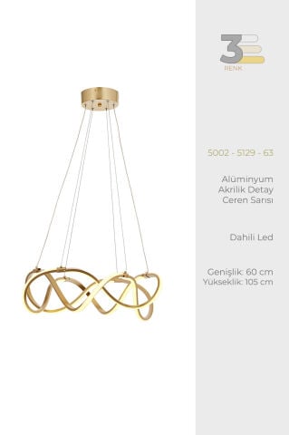Burgaz 2 li Ledli Avize Ceren Sarısı
