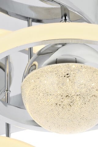 Elya 3lü Plafonyer Avize Krom