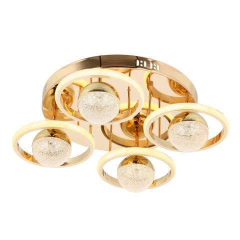 Elya 4lü Plafonyer Avize Gold