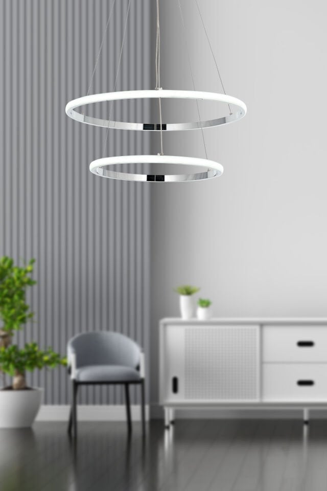 Lund 50lik Ledli Avize Krom