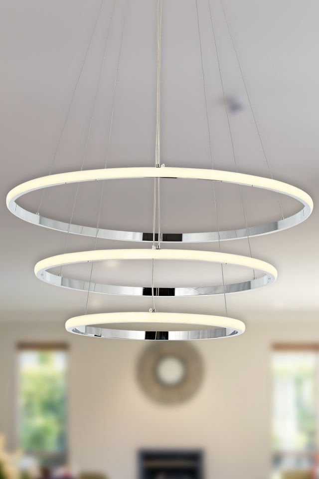 Lund 60lık Ledli Avize Krom