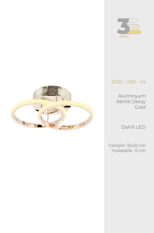 Halka 2li Plafonyer Gold
