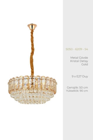 Hazar 50lik Klasik Avize Gold