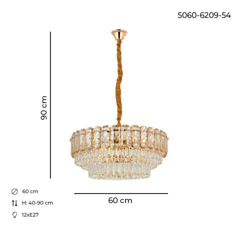 Hazar 60lık Klasik Avize Gold