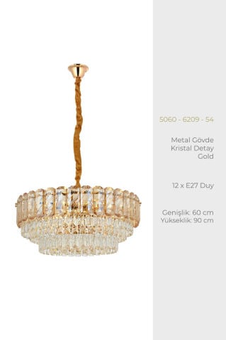 Hazar 60lık Klasik Avize Gold