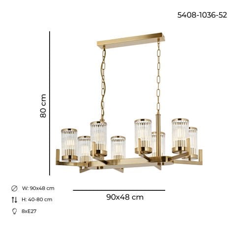 İnterce 8li Yemek Masası Lak Eskitme