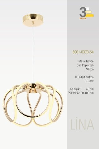 Lina Tekli Sarkıt Avize Gold