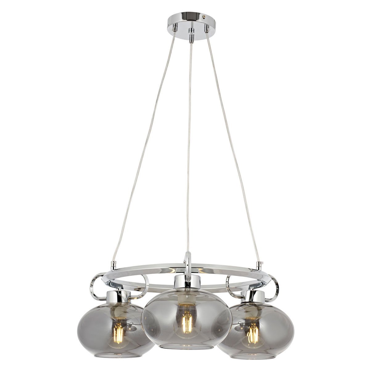 London 3lü Çemberli Avize Krom