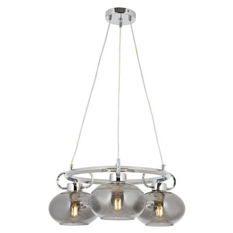 London 3lü Çemberli Avize Krom