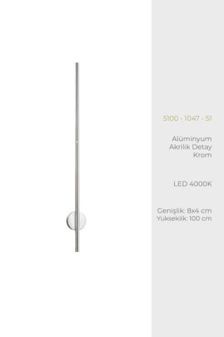Midas 100cm Aplik Krom
