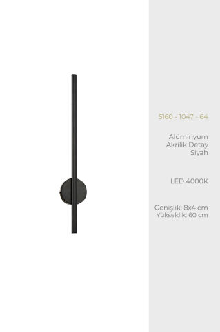 Midas 60cm Aplik Siyah