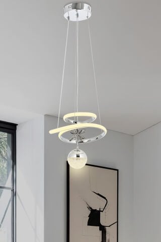 Mila Tekli Sarkıt Avize Krom