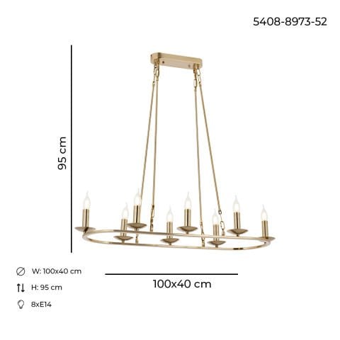 Munzur 8li Yemek Masası Avize Eskitme
