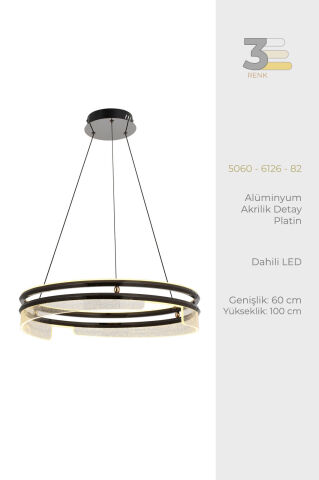 Neptün 60lık Avize Platin