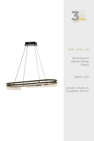 Neptün 100*35lik Avize Platin