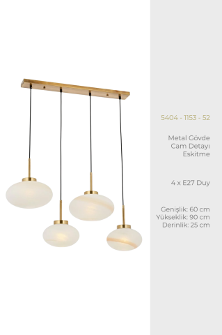 Olimpos 4lü Sıralı Avize Eskitme