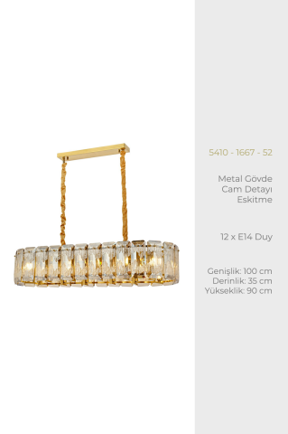 Pera 100*35 Yemek Masası Klasik Avize Eskitme