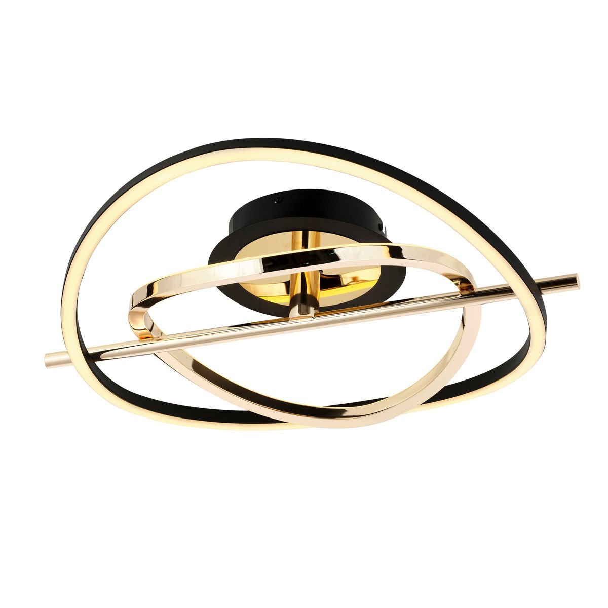 Tuna Tekli Plafonyer Avize Gold-Black