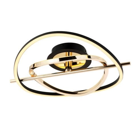 Tuna Tekli Plafonyer Avize Gold-Black